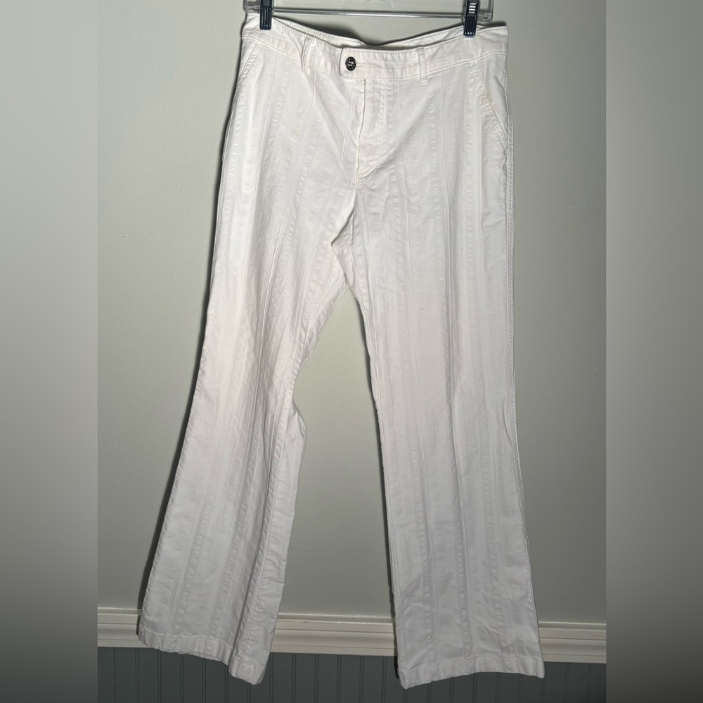 Rosner‎ Stripe Textured Jeans White Size 7/8